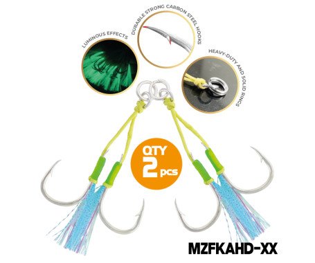 AQUA MARINE - Double Assist Glow with Kevlar ( Bright Tin Coated)