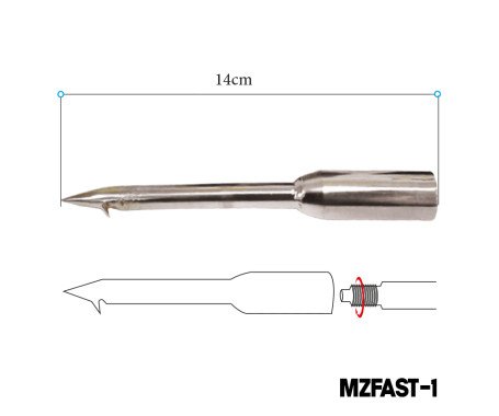 AQUA MARINE - Single Stainless Steel Spearhead - Round Shape