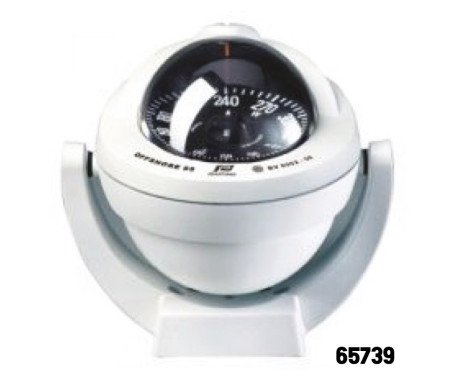 PLASTIMO - Offshore Compass 95, Bracket Mount Type, Black Flat Card - White Color
